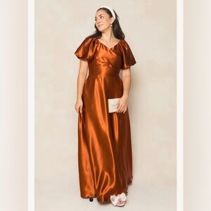 Ivy City Co Copper Satin Wedding Dress